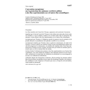 Conv. protection animaux expérimentales