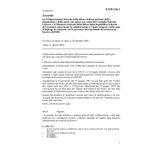 Acc.DDPS CH-Germania presenz.Kosovo KFOR