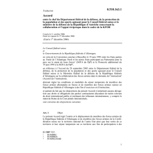 Acc. CH-D Acc.D-CH séjour forces armées