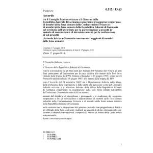 Acc. CH-D soggiorni membri forze armate