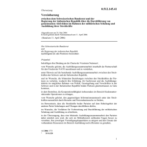 Vereinb.CH-Italien Schulung Streitkräfte