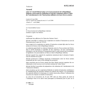 Acc. CH-Italienne instruct.forces armées