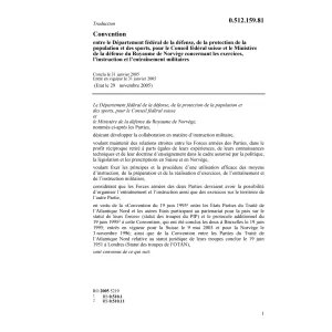 Conv.DDPS-Norvège exercices militaires