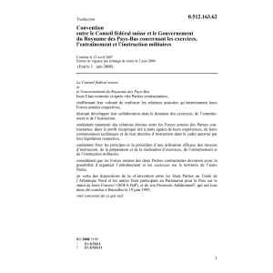 Conv. CH-NL exercices l'instr.militaires