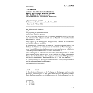 Abk. Slowenien militärische Ausbildung