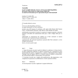 Acc. CF et Kenya operazioni di pace