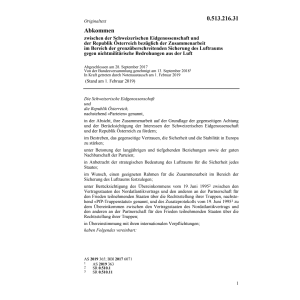 Abk. CH-Österreich Luftraum Luft