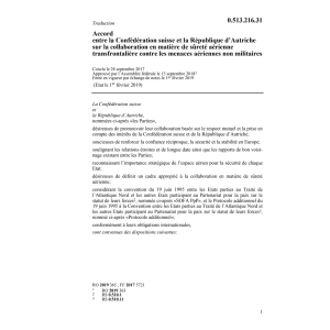 Acc. CH-Autriche sûreté aérienne menaces