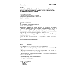 Acc. CH-France cooper. sûreté aérienne