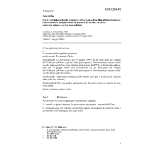 Acc. CH-Francese cooper. sicurezza aerea