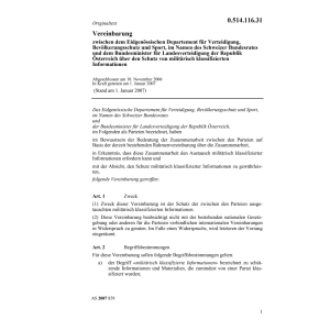 Vereinb. CH-A militärisch Informationen