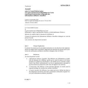 Ac. Corée informations militaires