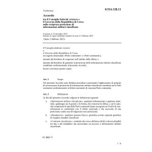 Acc. Corea informazioni militari