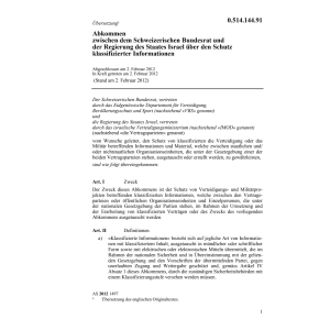 Abk.CH-Israel Schutz klass.Informationen