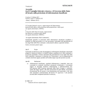 Acc.CH-Israele prot.informaz.classificat