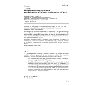 Acc. proibizione esperimenti armi nucl.