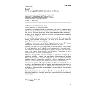 Tr. non-prolifération armes nucléaires