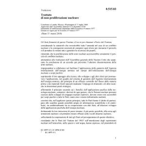 Tratt. non proliferazione nucleare