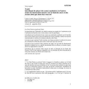 Tr. interdisant placer armes nucléaires