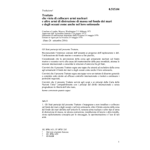 Tratt. vieta collocare armi nucleari
