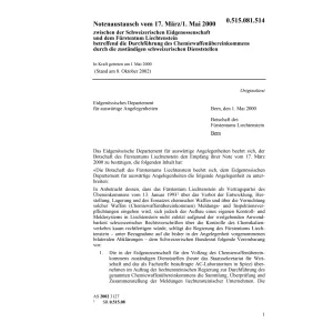 Notenaustausch CH-FL Chemiewaffen