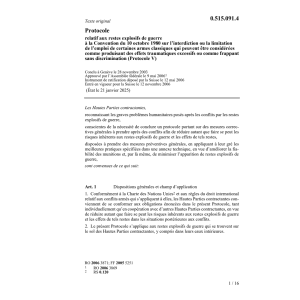 Prot. restes explosifs de guerre