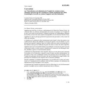 Conv. interdiction armes classiques