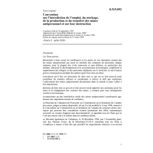Convention mines antipersonnel