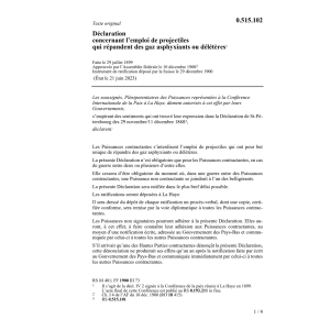 Décl. emploi de projectiles