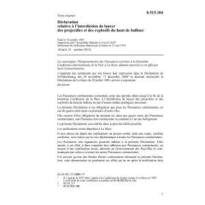 Décl. interdiction lancer  projectiles