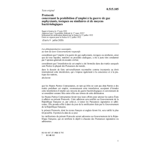 Prot. prohibition emploi de gaz