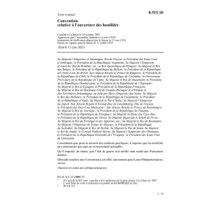 Conv. ouverture des hostilités