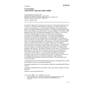 Conv. apertura delle ostilità