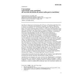 Conv. restrizioni del diritto di cattura