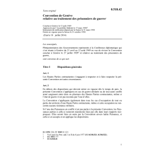 Conv. Genève prisonniers de guerre