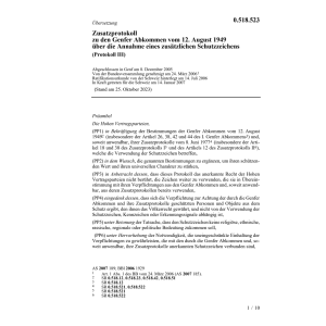 Zusatzprot. Abk. Annahme Schutzzeichens