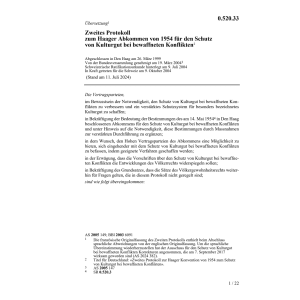 Zweites Prot.Schutz Kulturgut Konflikten