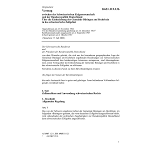 Vertrag Einbeziehung Büsingen BRD