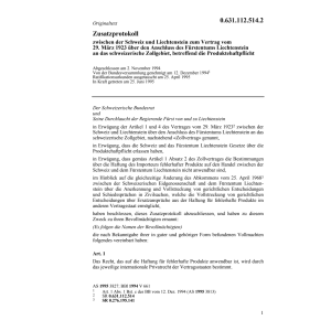 Zusatzprot. Anschluss an Zollgebiet FL