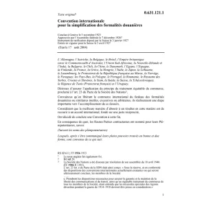Conv. internat. formalités douanières