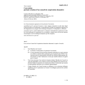 Conv. création conseil de coop douanière