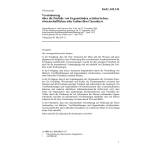 Vereinb. Einfuhr Gegenstände erzieherisc