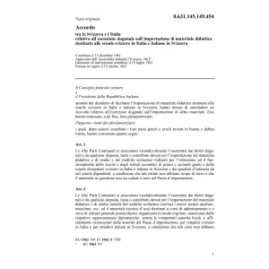 Acc. esenzione doganale Italia