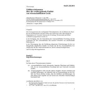 Zollübereink. wissenschaftliches Gerät