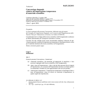 Conv. doganale materiale scientifico
