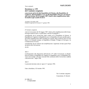 Dec. 1/95 formalità scambi di merci