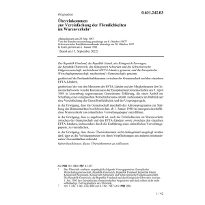 Übereink. Fömlichkeiten Warenverkehr