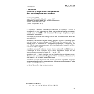 Conv. formalités échanges marchandises