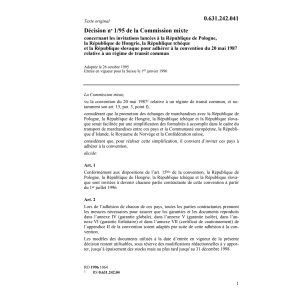 D 1/95 régime de transit commun