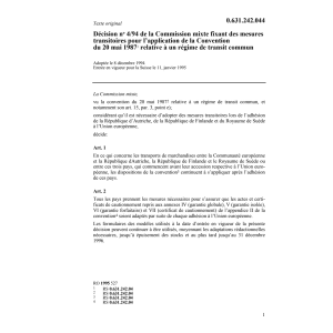 D 4/94 régime de transit commun